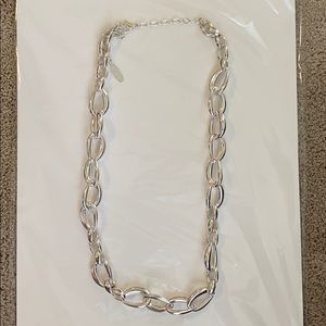 Chunky Long Silver link necklace
